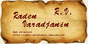 Raden Varađanin vizit kartica